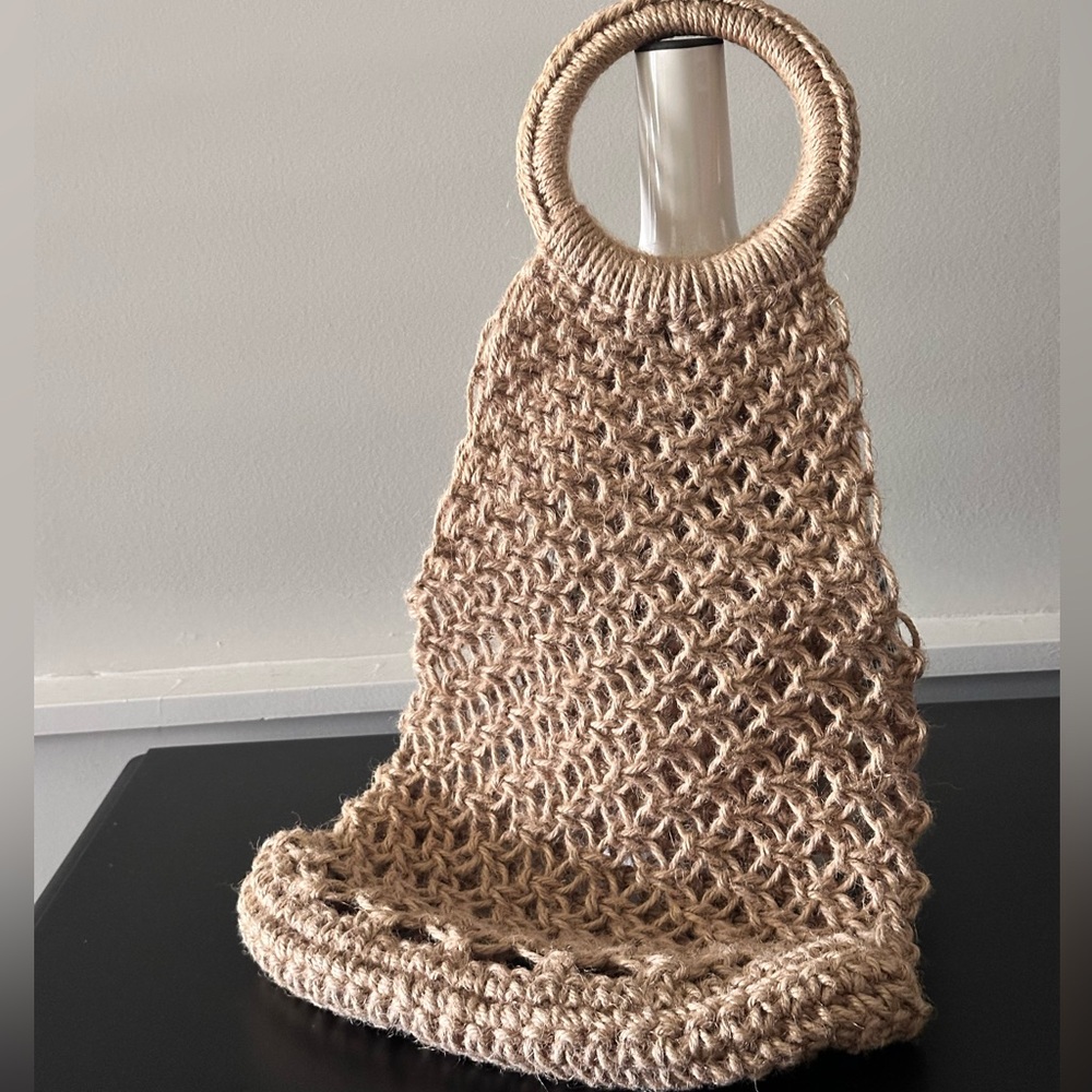Elizabeth and James Tan Macramé Tote